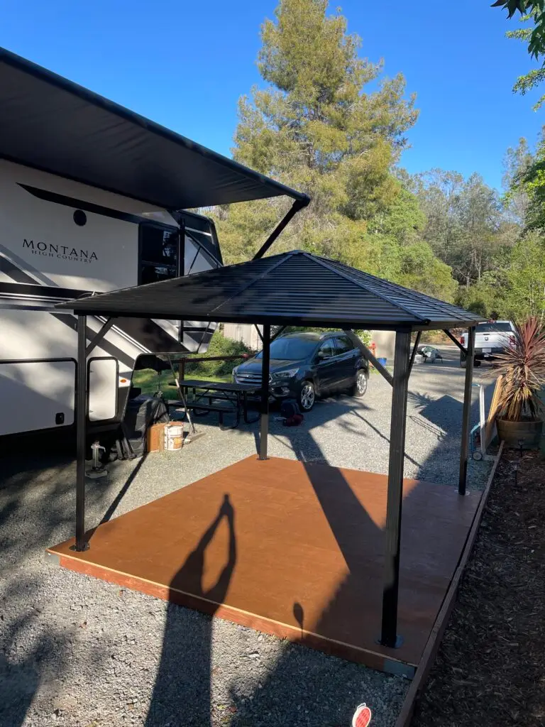 Gazebo Installation on Wood Foundation in Auburn